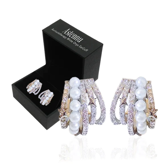 š„LAST DAY SALE-80% OFF)Histone Lymphvity Auriculotherapy White Onyx EarCuff