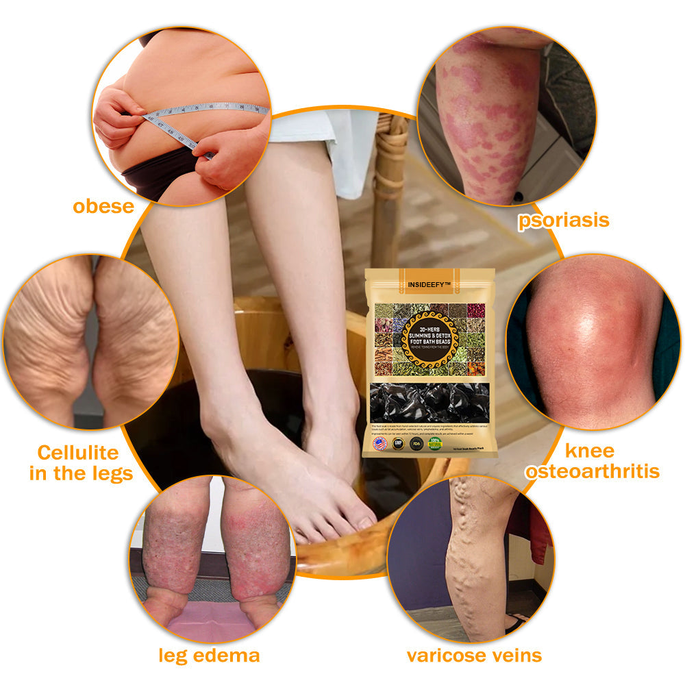 INSIDEEFYโข 30-Herb Slimming & Detox Foot Bath Beads-๐ฆต๐ฉโโ๏ธ(LANA Certification, Lymphatic Association of America)