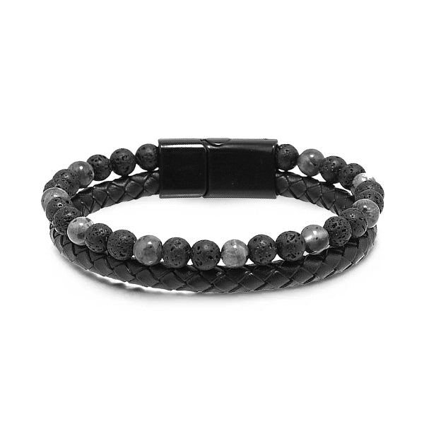 Natural Agate Stone Leather Beaded Bracelet(Limited time discount đ„ last day)