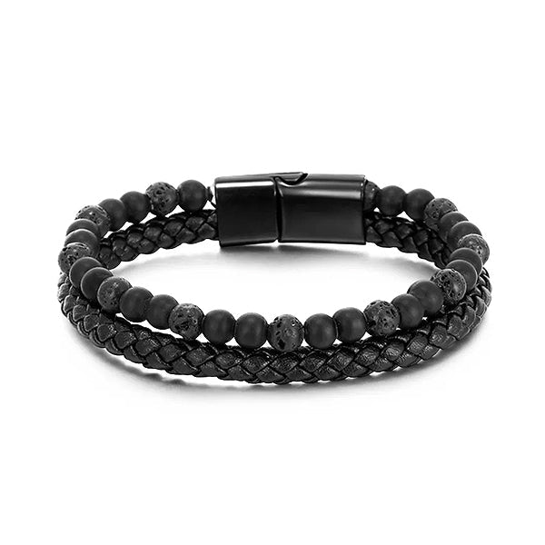 Natural Agate Stone Leather Beaded Bracelet(Limited time discount đ„ last day)