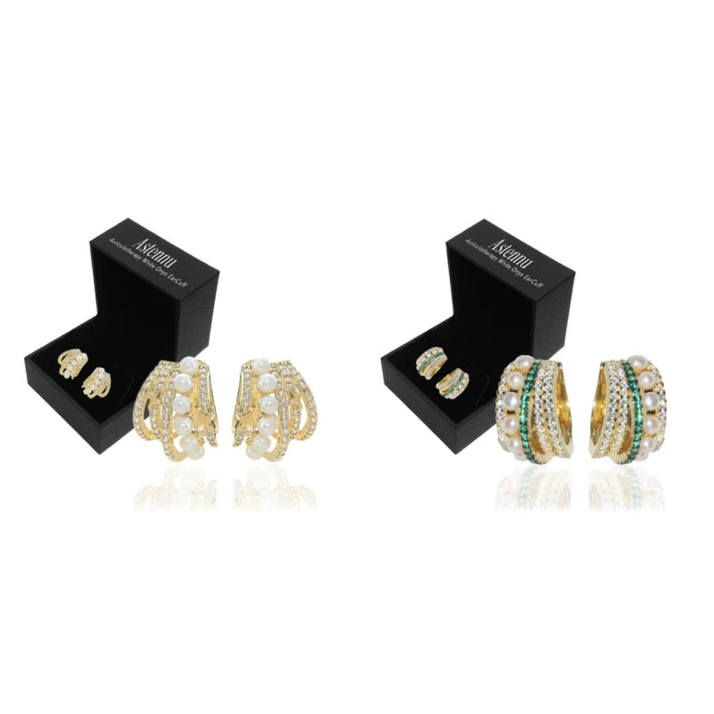 š„LAST DAY SALE-80% OFF)Histone Lymphvity Auriculotherapy White Onyx EarCuff
