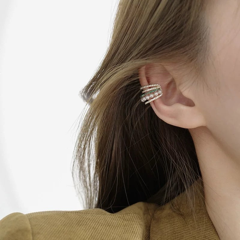 š„LAST DAY SALE-80% OFF)Histone Lymphvity Auriculotherapy White Onyx EarCuff