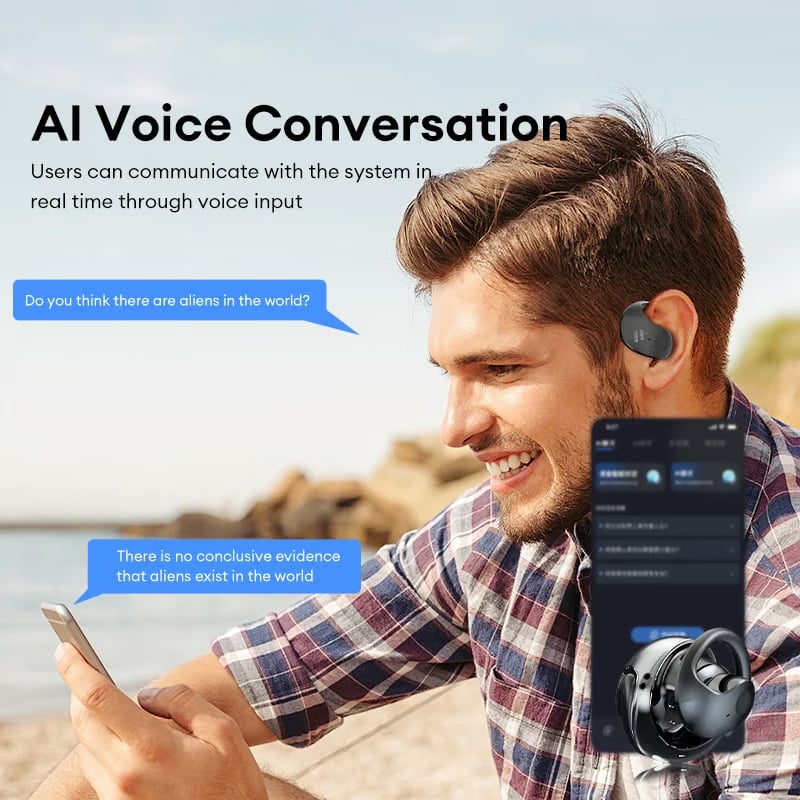 🏆#1 Best Seller ⏰LAST DAY 💎AI Translation Wireless Open Wearable Stereo Bluetooth5.4 Earphones (Fit iOS & Android)